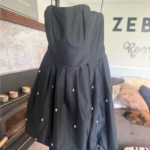 a new day Black Strapless Party Dress with Crystal Accents